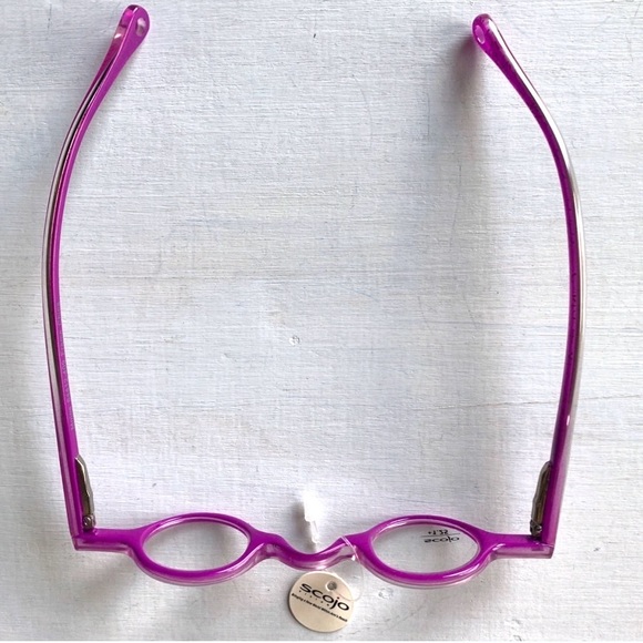 Itty Bitty +1.00 Reading Glasses Round Little Small Cheaters Magenta Pinkish - Picture 10 of 16